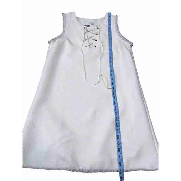 JOA LA Ivory Shift Dress Womens Size Medium Lace Up Neckline Sleeveless - Picture 6 of 7